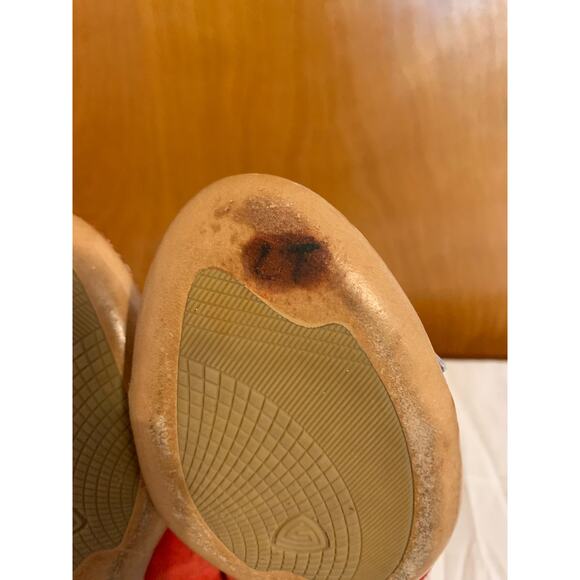 Attilio Giusti Leombrum Vero Cuoio Size 38 Made in Italy Red/Gold Ballet Flat - Picture 7 of 10